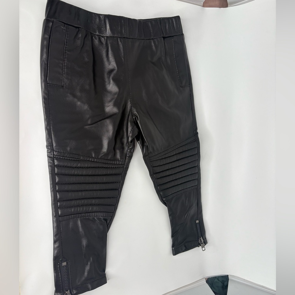 Unisex NWT EVEJNR Black Vegan Leather Harem Leggings